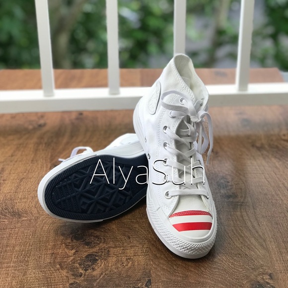 NWT Converse Ctas HI White/Navy/Red WMNS AUTHENTIC - Picture 5 of 7